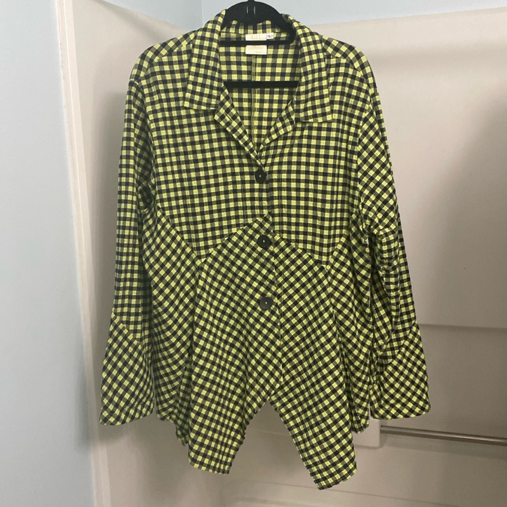 Mill Valley Cotton/Poly Asymetrical  Hobo Shacket Sz L